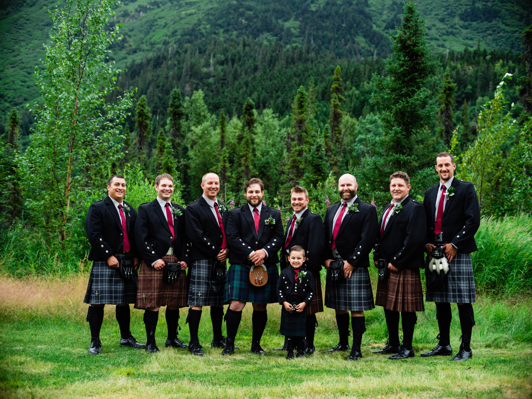 Groomsmen photo in kilts