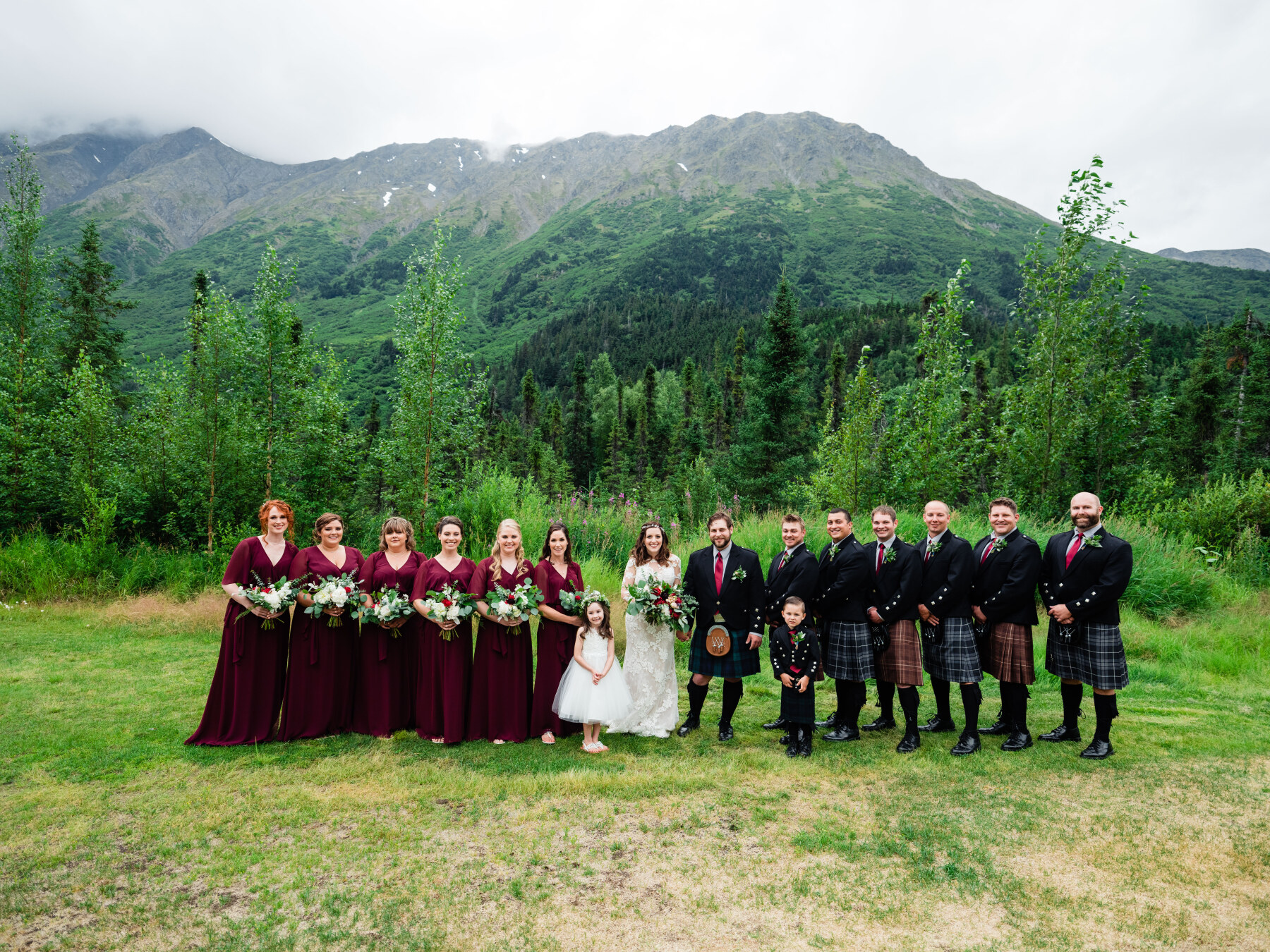 Wedding party, The Inn at Tern Lake, Moose Pass, Alaska