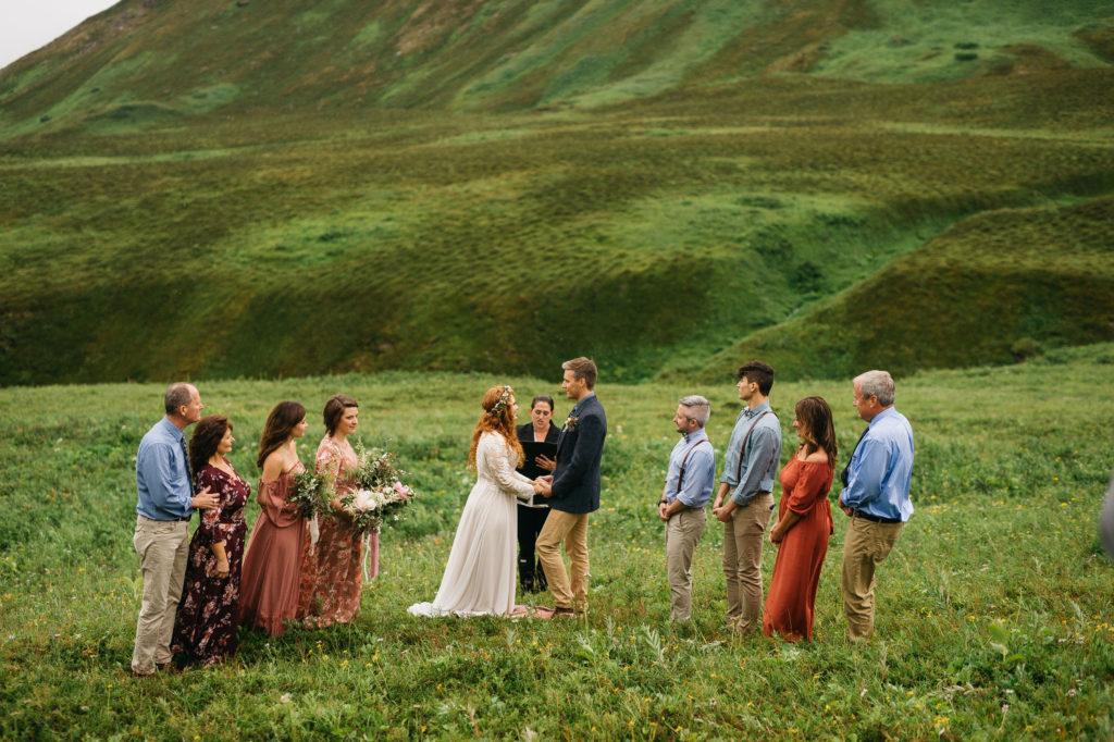 Fall micro wedding in Hatcher's Pass, Alaska.